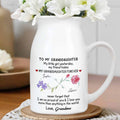 To My Granddaughter, My Little Girl Yesterday, Flowers And Heart Design - Personalized Ceramic Flower Vase