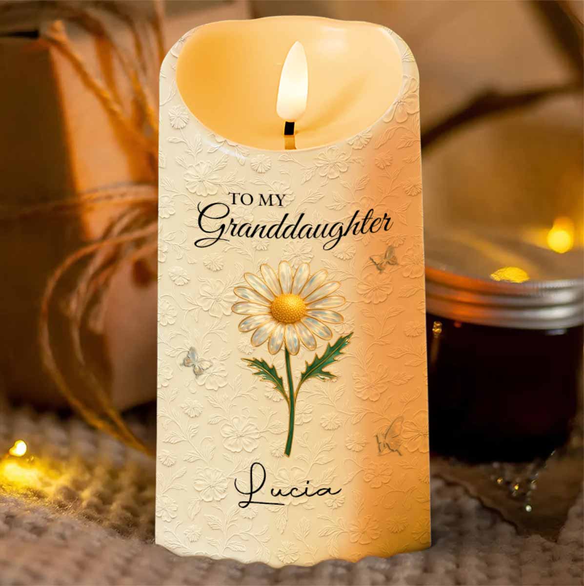 Once Upon A Time She Called Me Grandma, Daisy Design - Personalized Custom LED Candle - GDT550_LECA