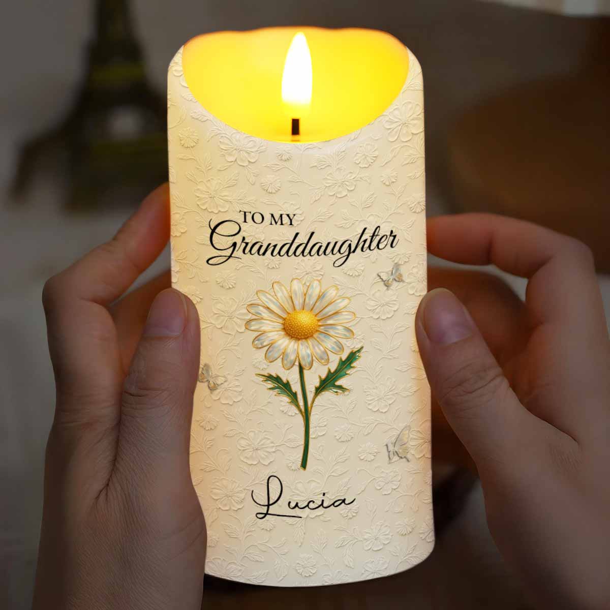 Once Upon A Time She Called Me Grandma, Daisy Design - Personalized Custom LED Candle - GDT550_LECA
