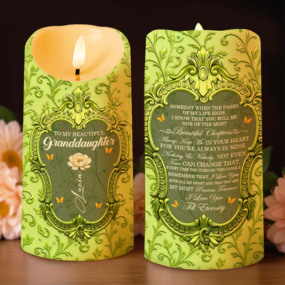 Someday When the Pages of My Life Ends, Ornate Framed Design - Personalized Custom LED Candle - GDT552_LECA