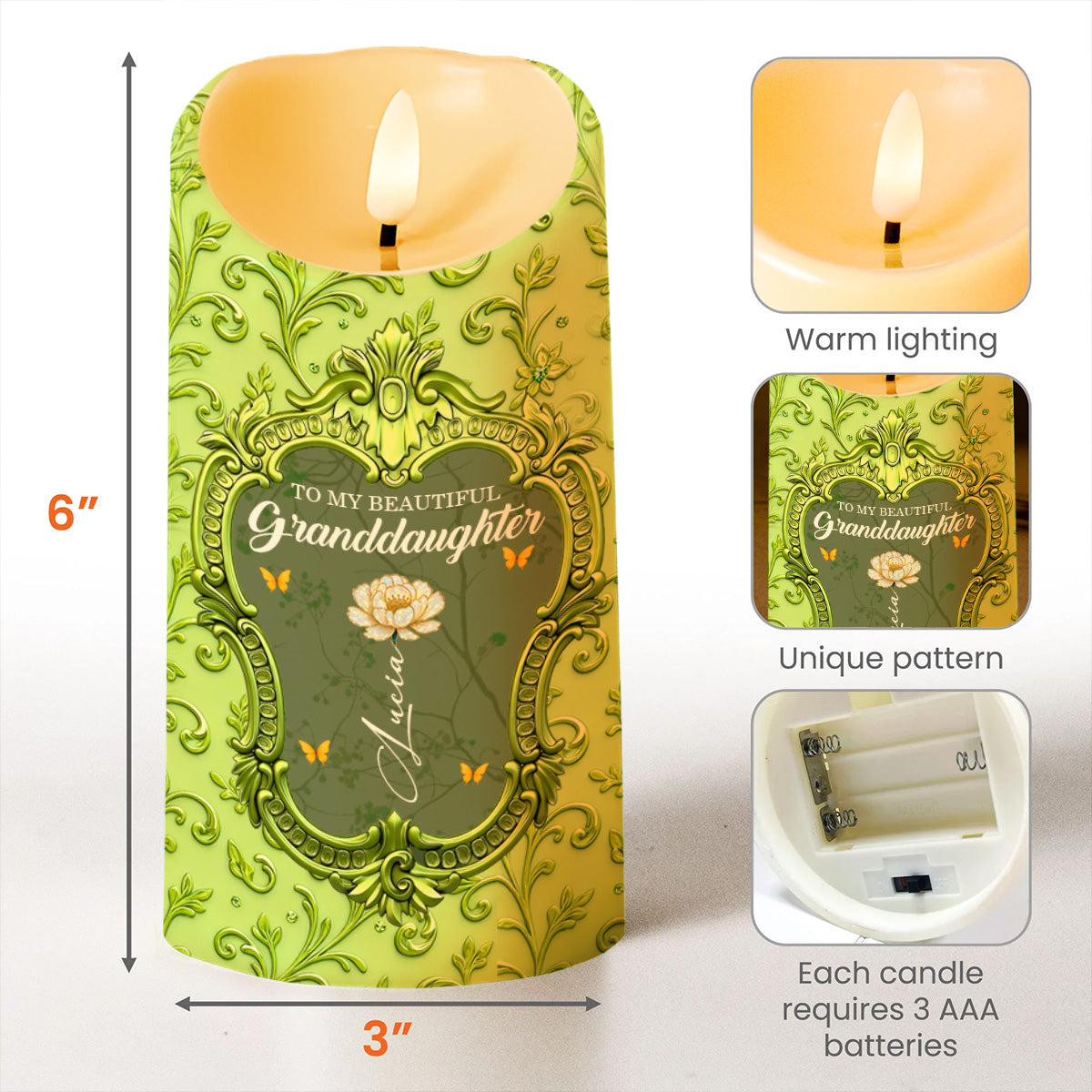 Someday When the Pages of My Life Ends, Ornate Framed Design - Personalized Custom LED Candle - GDT552_LECA