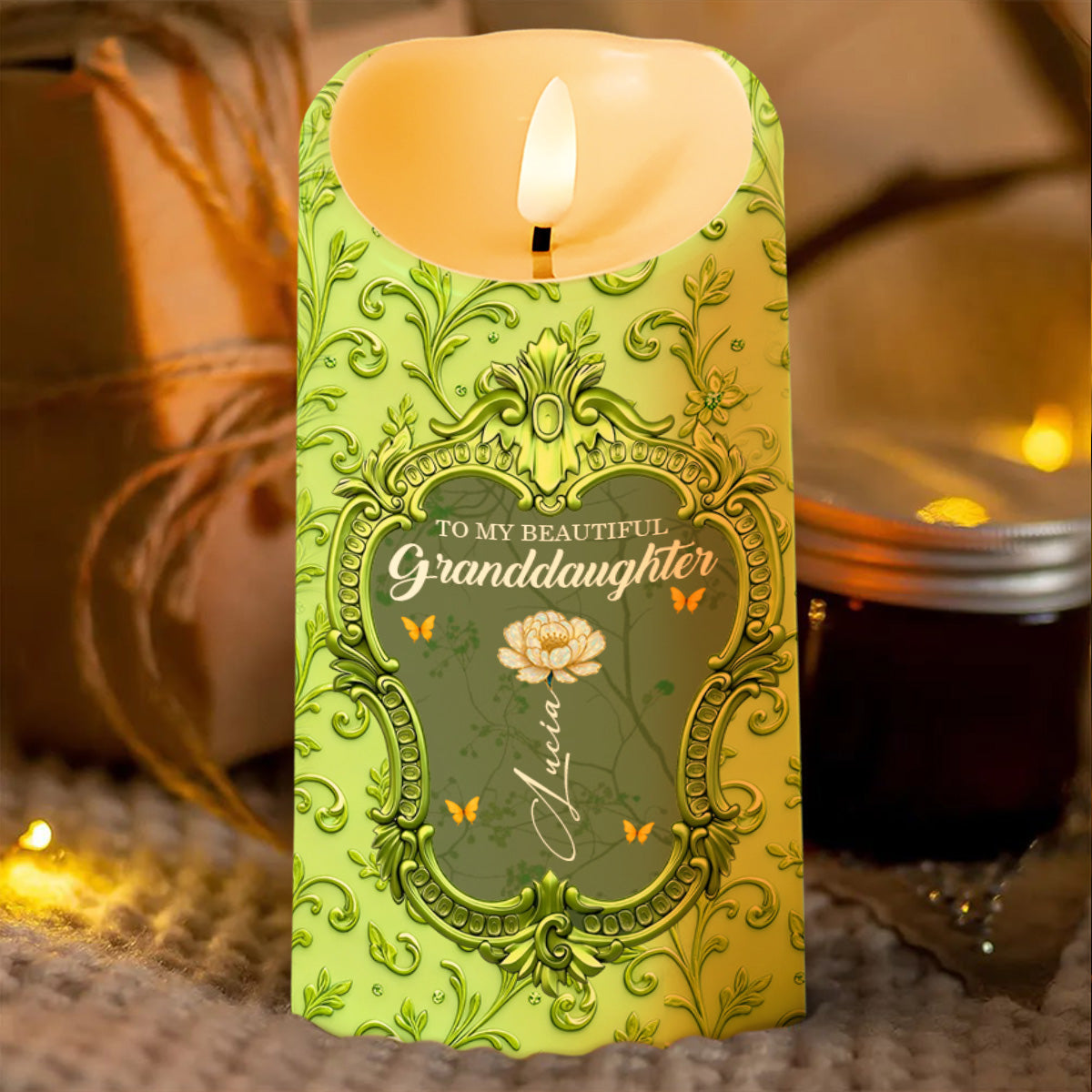 Someday When the Pages of My Life Ends, Ornate Framed Design - Personalized Custom LED Candle - GDT552_LECA