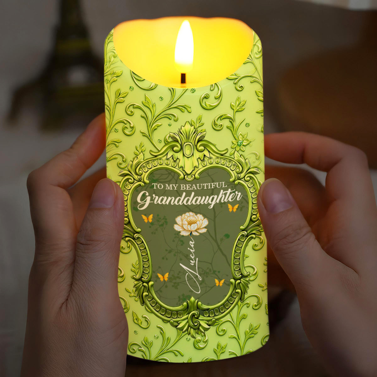Someday When the Pages of My Life Ends, Ornate Framed Design - Personalized Custom LED Candle - GDT552_LECA