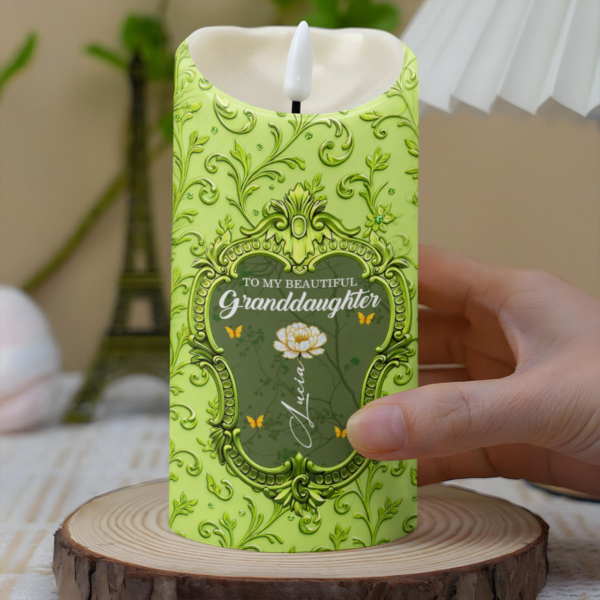 Someday When the Pages of My Life Ends, Ornate Framed Design - Personalized Custom LED Candle - GDT552_LECA