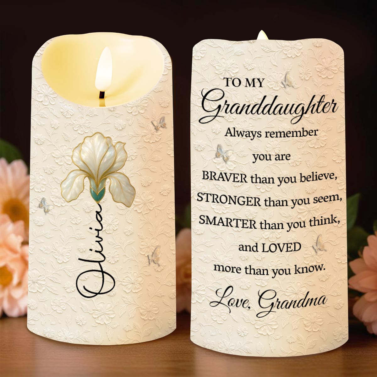 Always Remember You Are Braver Than You Believe - Personalized Custom LED Candle - GDT553_LECA