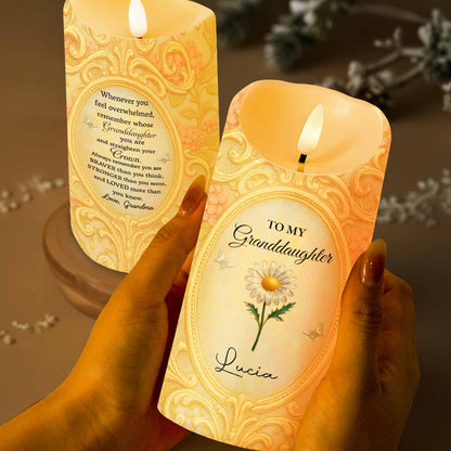 To My Granddaughter, Remember You Are Braver - Personalized Custom LED Candle - GDT554_LECA