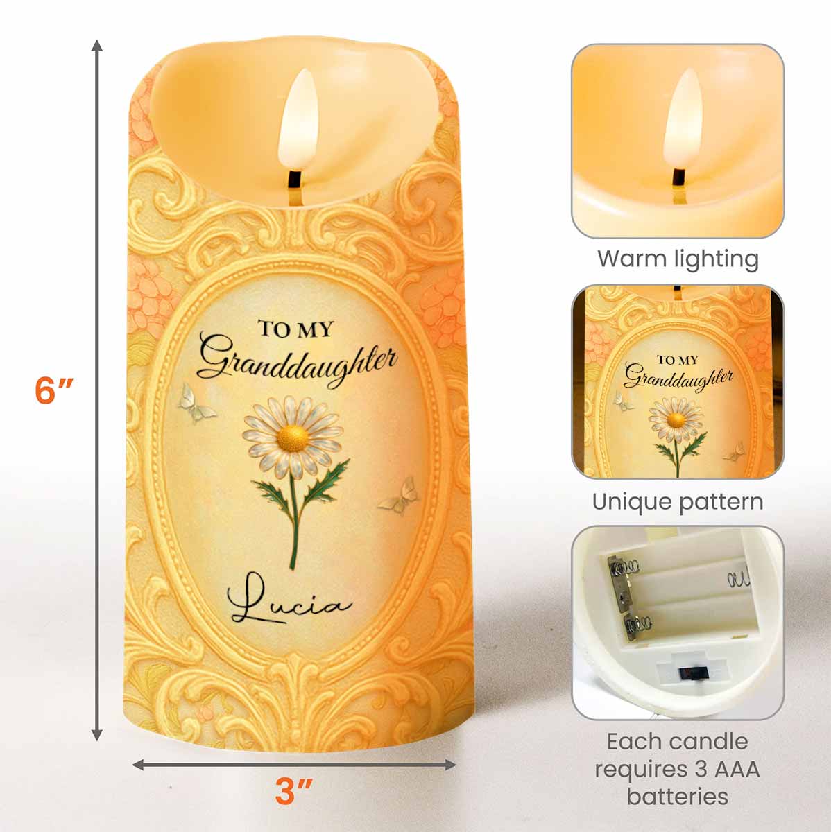 To My Granddaughter, Remember You Are Braver - Personalized Custom LED Candle - GDT554_LECA