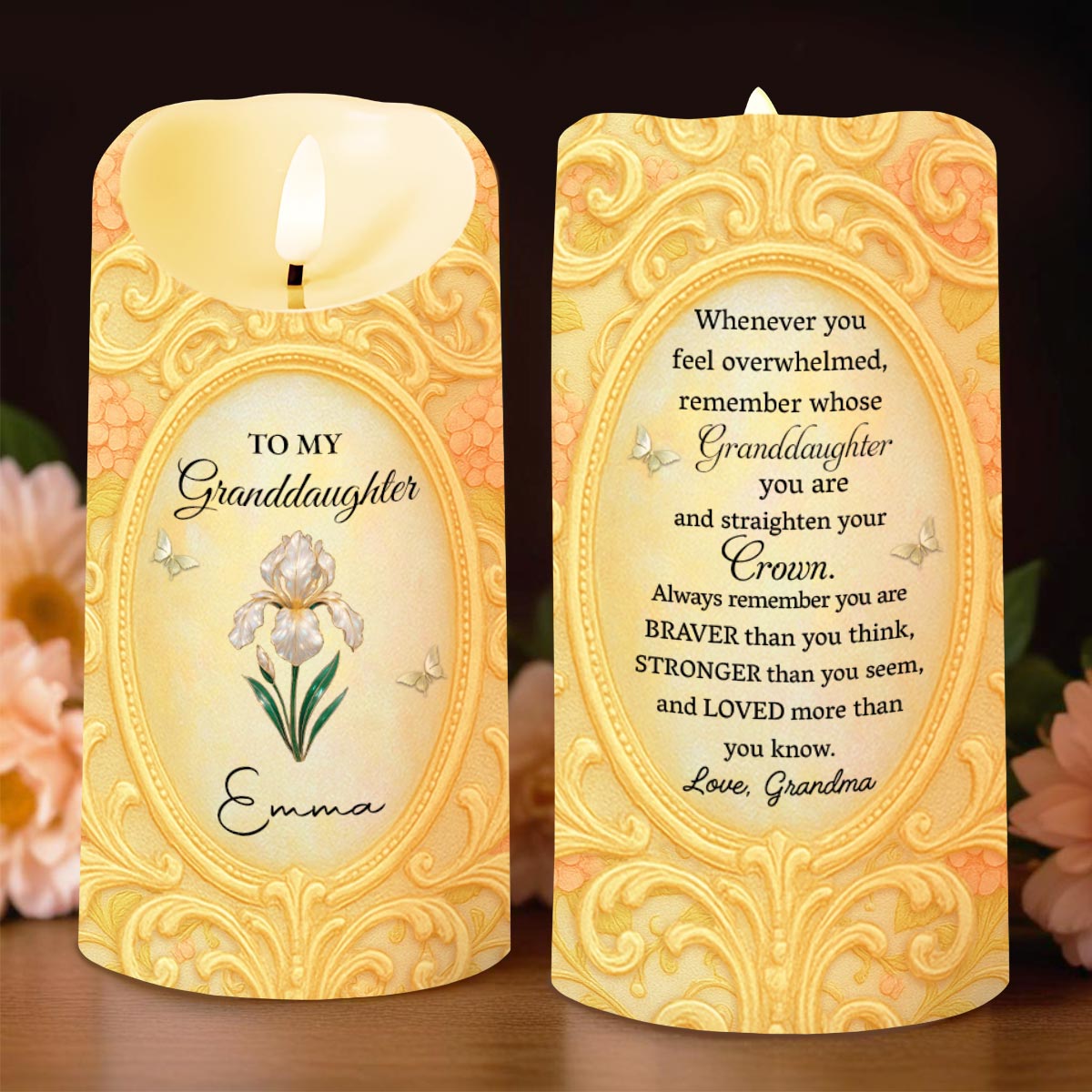 To My Granddaughter, Remember You Are Braver - Personalized Custom LED Candle - GDT554_LECA