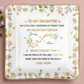 To My Daughter, My Little Girl Yesterday, Flowers Design - Personalized Custom Jewelry Dish, Ceramic Dish, Square Shape - GDT556_SCRF