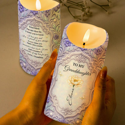 To My Granddaughter, Reminder Of My Love - Personalized Custom LED Candle - GDT565_LECA