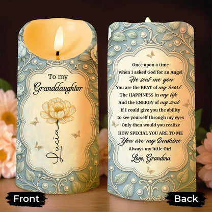 To My Granddaughter, You Are My Sunshine - Personalized Custom LED Candle - GDT566_LECA