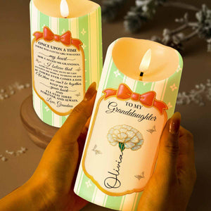 Once Upon A Time Little Girl Stole My Heart, Bow And Flower - Personalized Custom LED Candle - GDT569_LECA