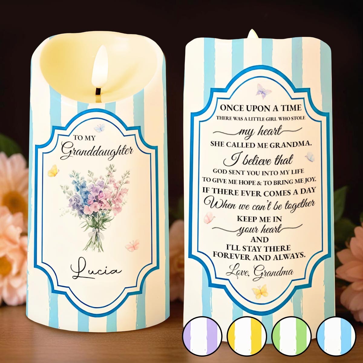 To My Granddaughter, Forever And Always - Personalized Custom LED Candle - GDT570_LECA