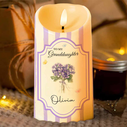 To My Granddaughter, Forever And Always - Personalized Custom LED Candle - GDT570_LECA