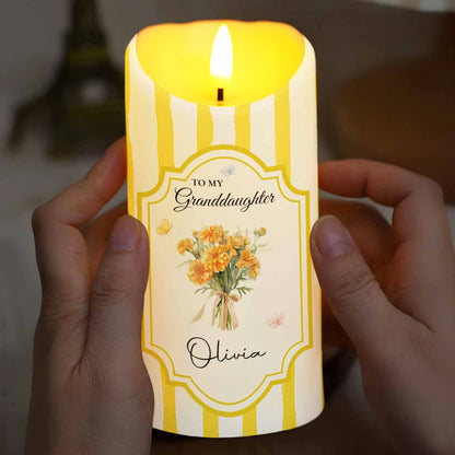 To My Granddaughter, Forever And Always - Personalized Custom LED Candle - GDT570_LECA