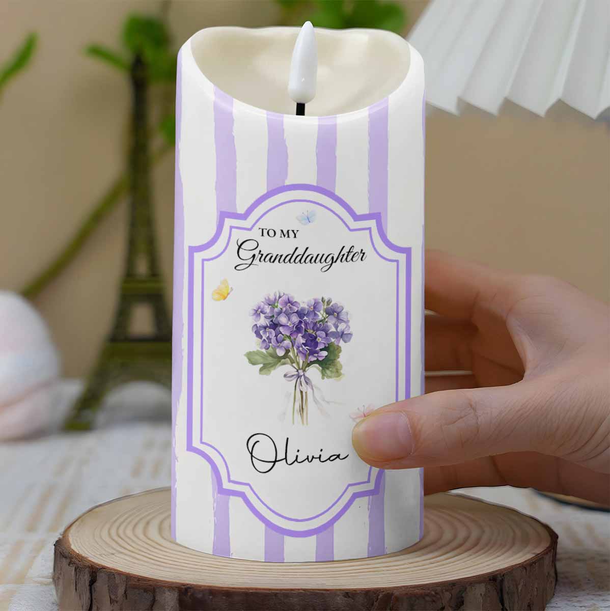 To My Granddaughter, Forever And Always - Personalized Custom LED Candle - GDT570_LECA