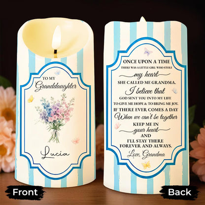 To My Granddaughter, Forever And Always - Personalized Custom LED Candle - GDT570_LECA