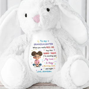 To My Granddaughter, Hug This Bunny Tight - Personalized Stuffed Bunny - GDT572_BUN