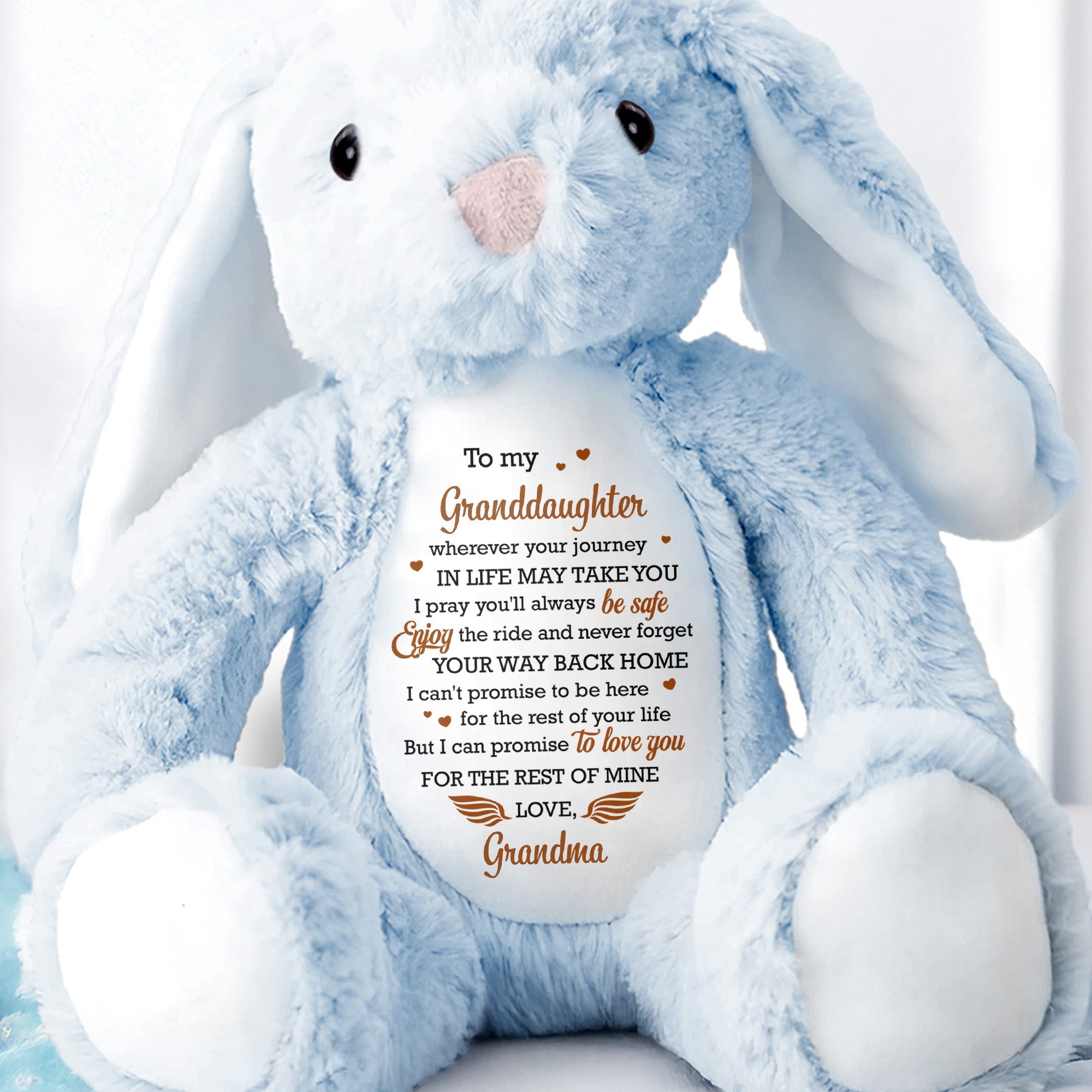To My Granddaughter Love Promise Stuffed Bunny - Personalized Stuffed Bunny - GDT574_BUN