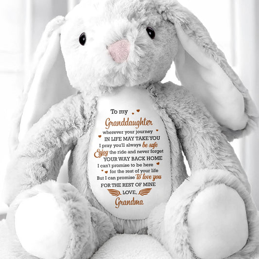 To My Granddaughter Love Promise Stuffed Bunny - Personalized Stuffed Bunny - GDT574_BUN