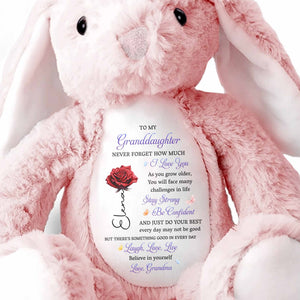 To My Granddaughter, Never Forget, Love, Believe - Personalized Stuffed Bunny - GDT591_BUN