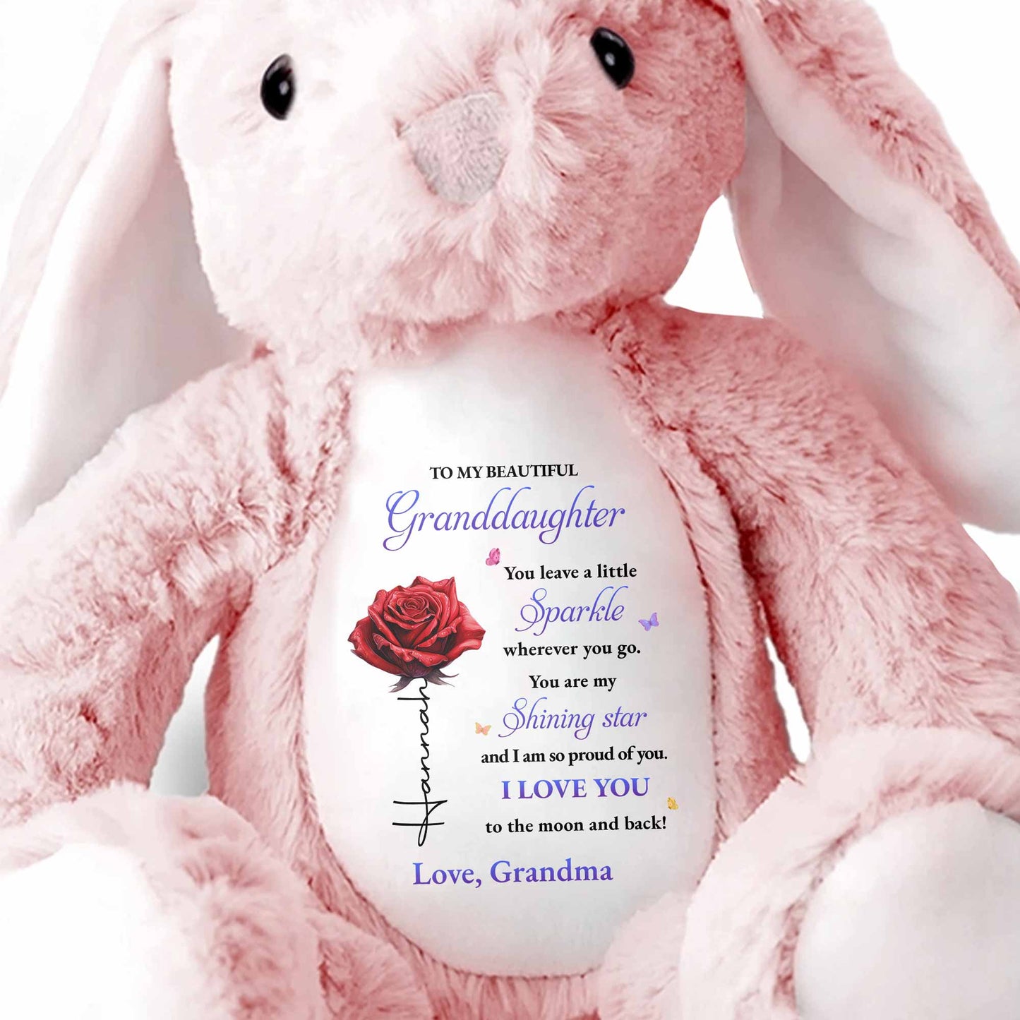 Leave A Little Sparkle Wherever You Go, Flowers Design - Personalized Stuffed Bunny - GDT594_BUN