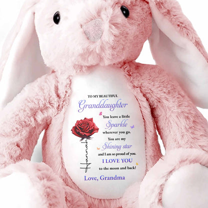 Leave A Little Sparkle Wherever You Go, Flowers Design - Personalized Stuffed Bunny - GDT594_BUN