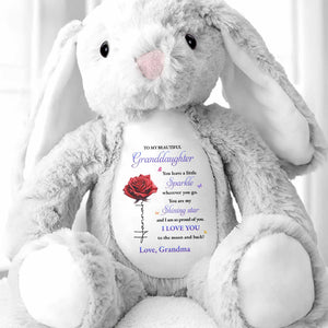 Leave A Little Sparkle Wherever You Go, Flowers Design - Personalized Stuffed Bunny - GDT594_BUN