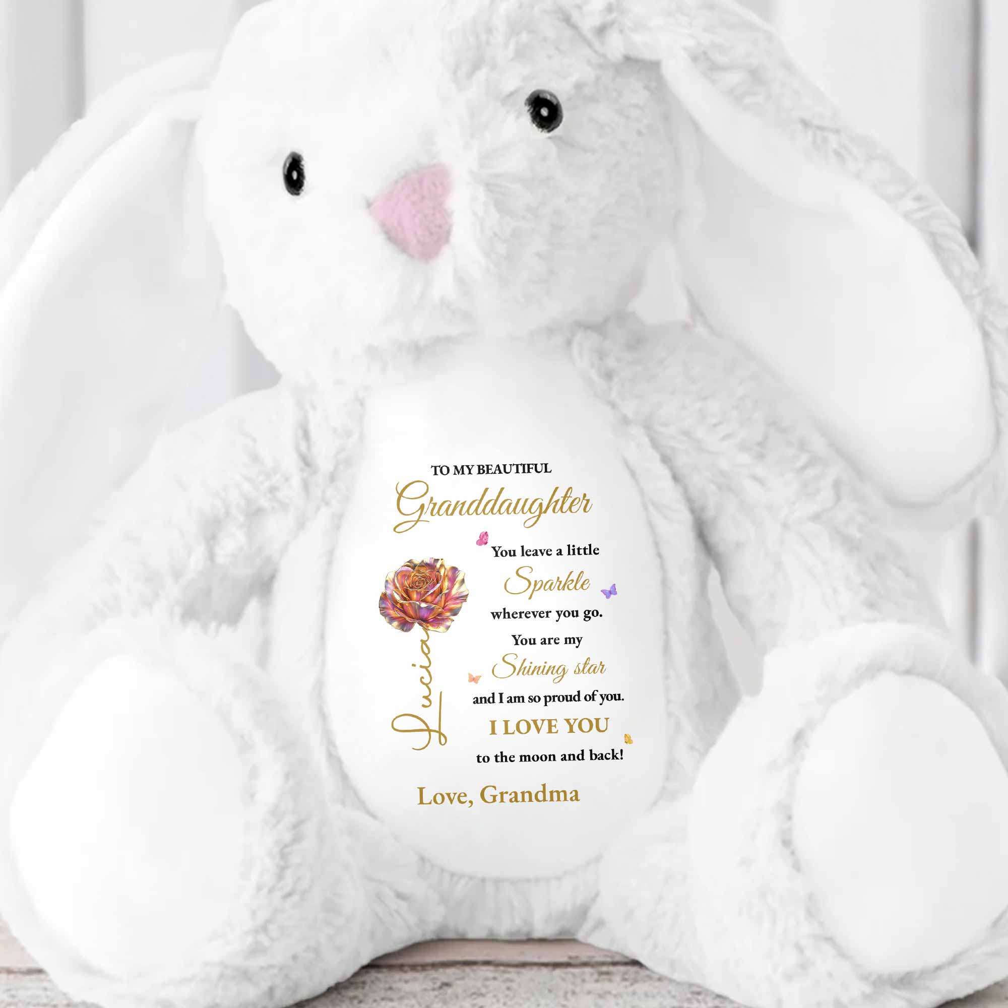 Leave A Little Sparkle Wherever You Go, Shining Star - Personalized Stuffed Bunny - GDT595_BUN