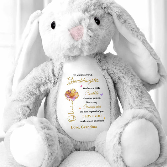 Leave A Little Sparkle Wherever You Go, Shining Star - Personalized Stuffed Bunny - GDT595_BUN
