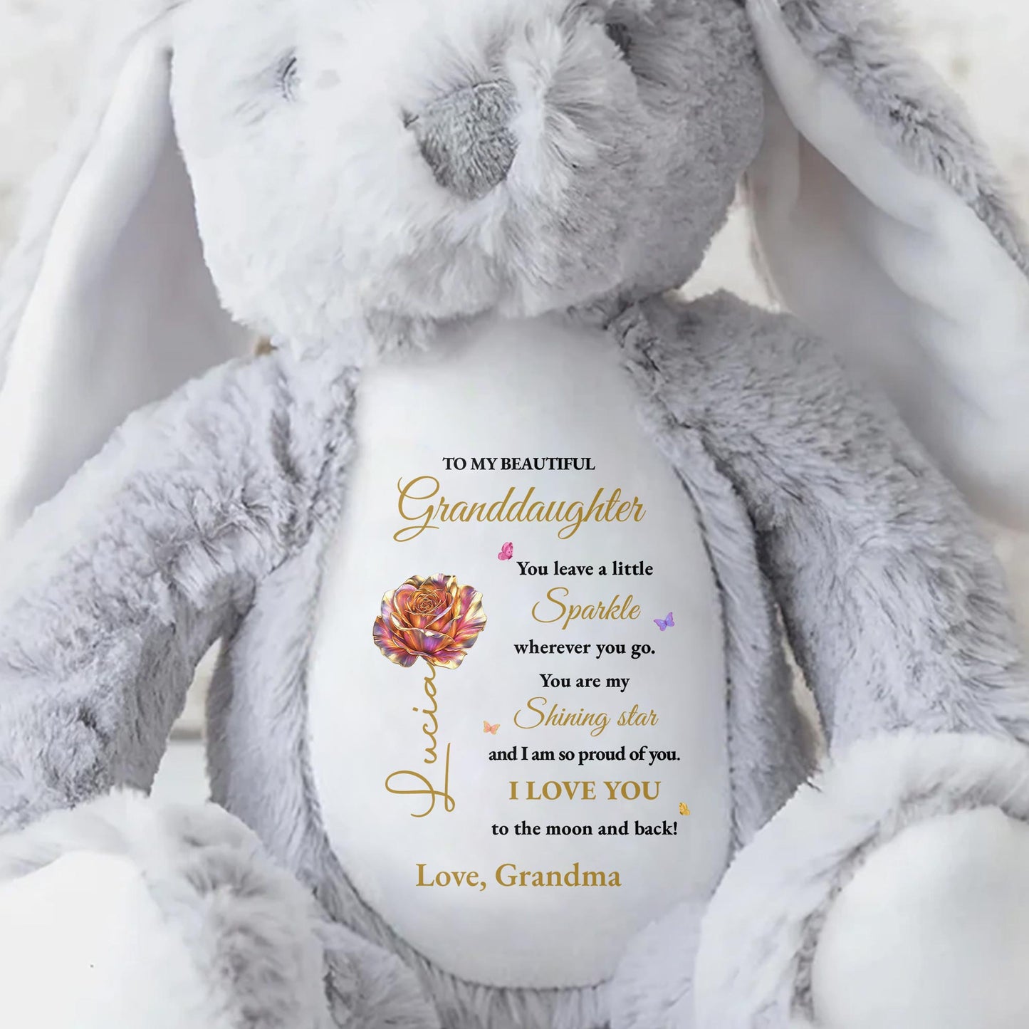 Leave A Little Sparkle Wherever You Go, Shining Star - Personalized Stuffed Bunny - GDT595_BUN