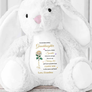 Leave A Little Sparkle Wherever You Go, Star And Flowers - Personalized Stuffed Bunny - GDT596_BUN