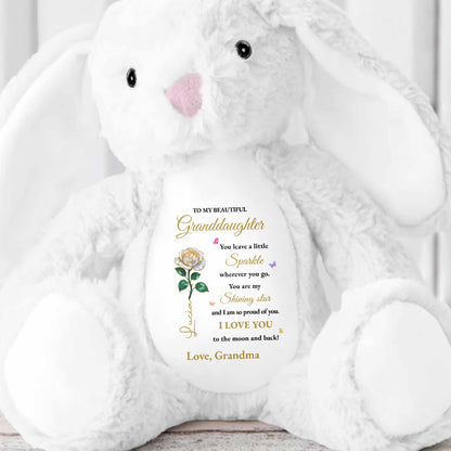 Leave A Little Sparkle Wherever You Go, Star And Flowers - Personalized Stuffed Bunny - GDT596_BUN