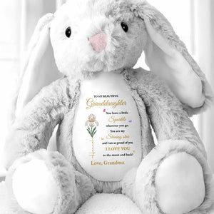 Leave A Little Sparkle Wherever You Go, Star And Flowers - Personalized Stuffed Bunny - GDT596_BUN