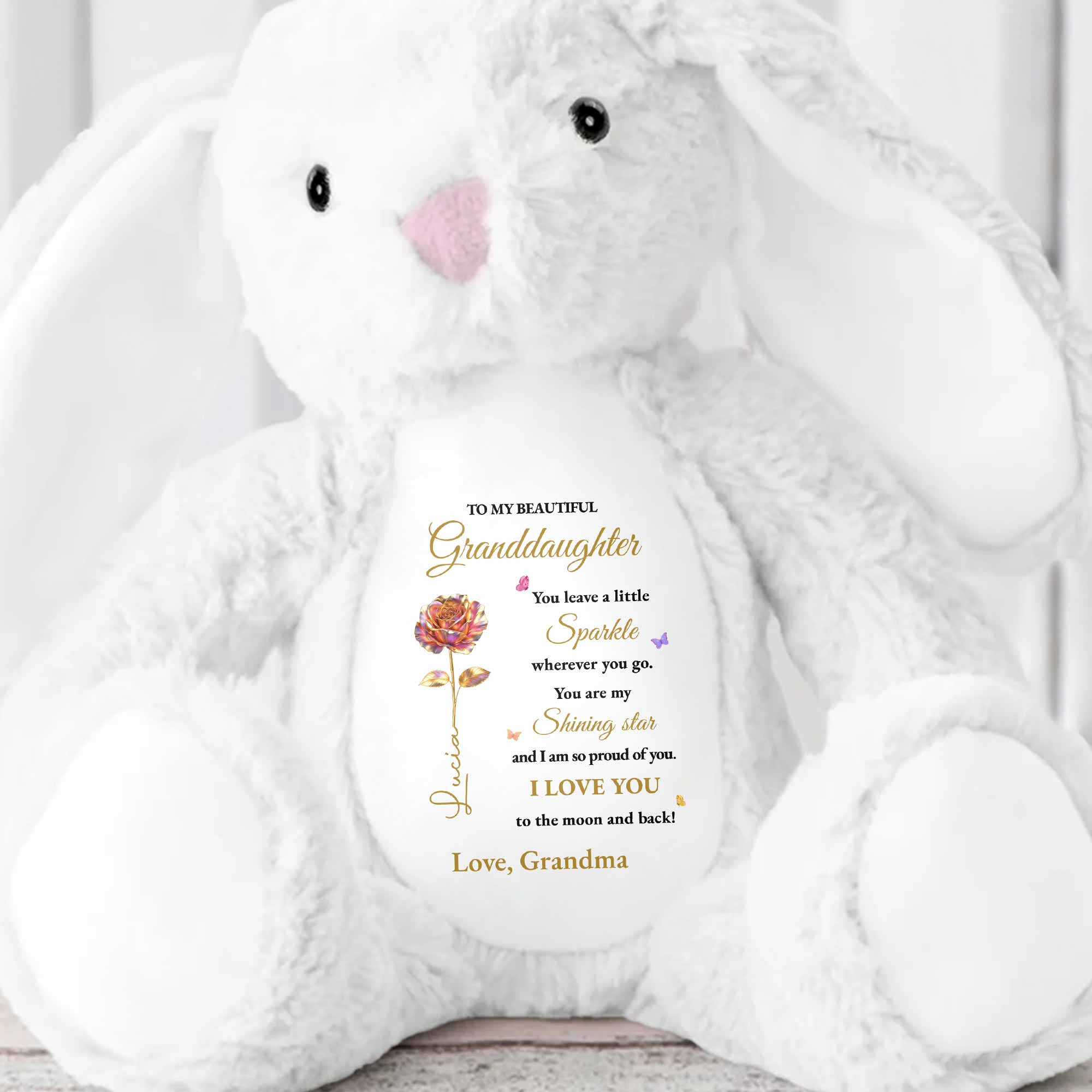 You Leave A Little Sparkle, Shining Star, Beautiful Flower - Personalized Stuffed Bunny - GDT597_BUN