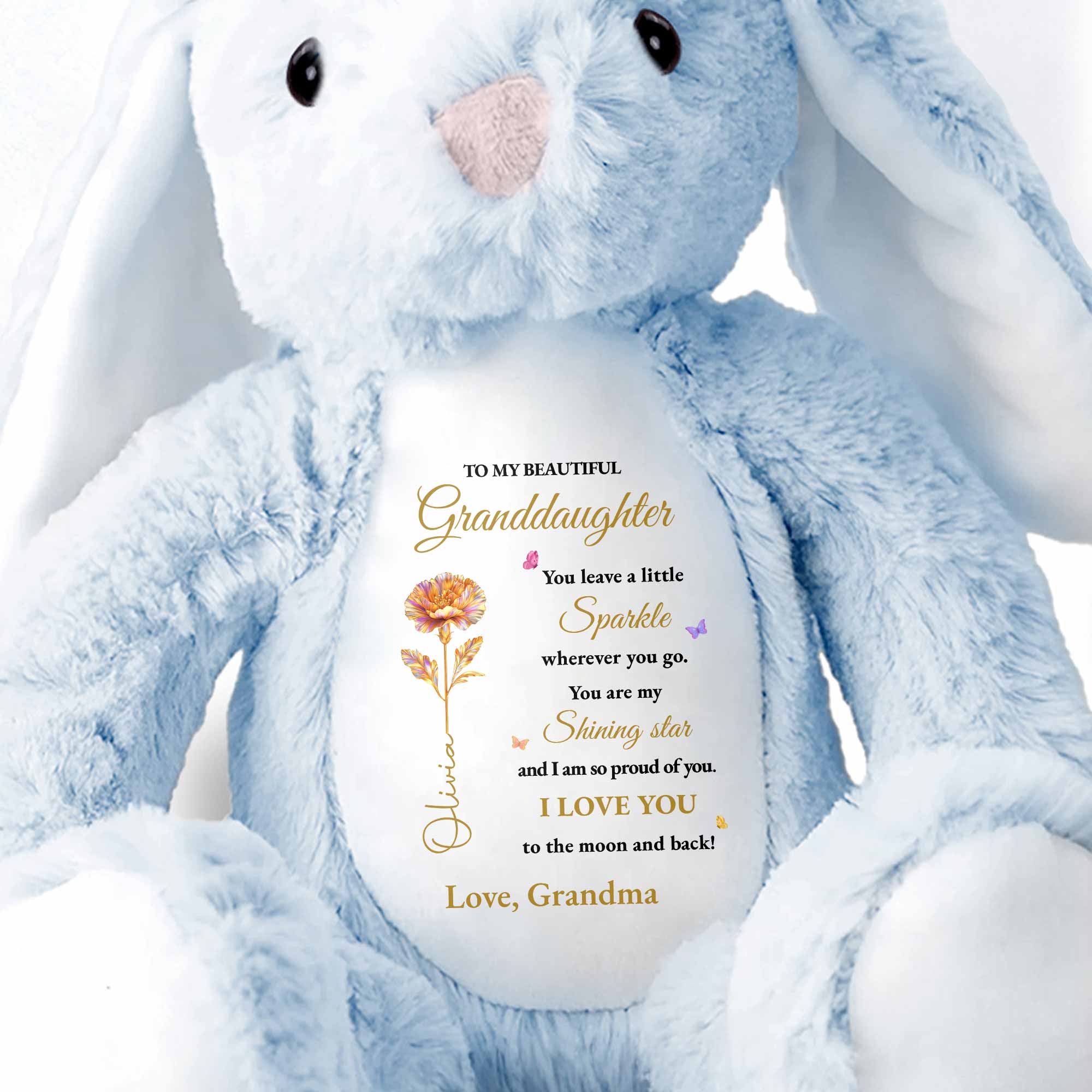 You Leave A Little Sparkle, Shining Star, Beautiful Flower - Personalized Stuffed Bunny - GDT597_BUN