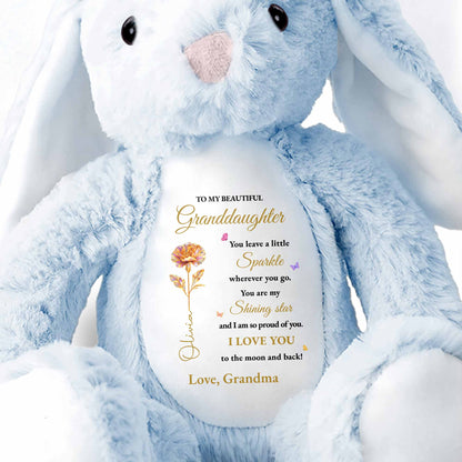 You Leave A Little Sparkle, Shining Star, Beautiful Flower - Personalized Stuffed Bunny - GDT597_BUN