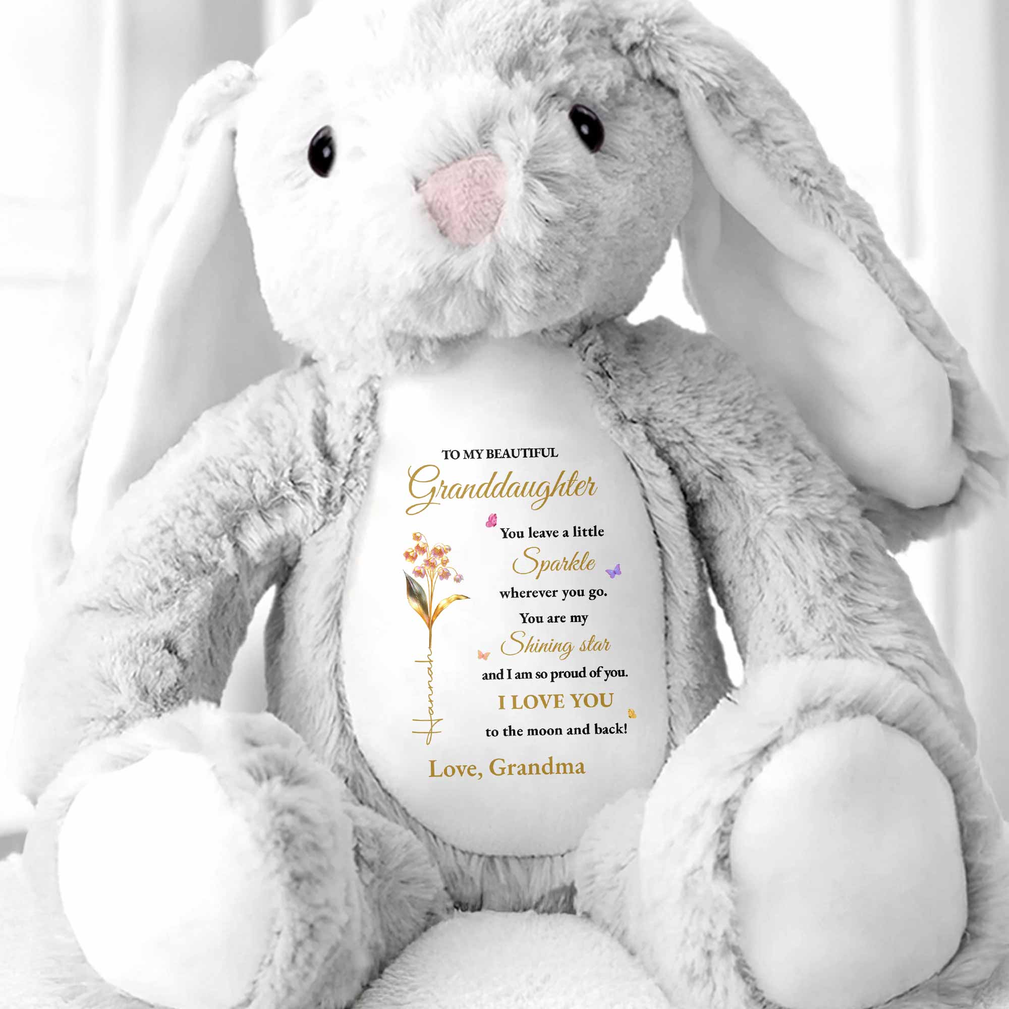 You Leave A Little Sparkle, Shining Star, Beautiful Flower - Personalized Stuffed Bunny - GDT597_BUN