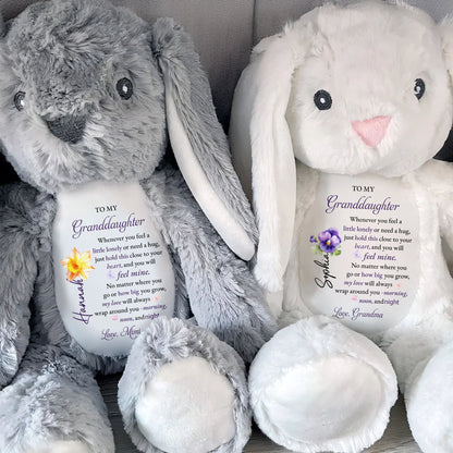 To My Granddaughter, Love Wrapped In A Stuffed Bunny - Personalized Stuffed Bunny - GDT601_BUN