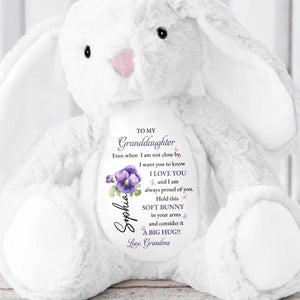 To My Granddaughter, Soft Bunny in Your Arms - Personalized Stuffed Bunny - GDT602_BUN