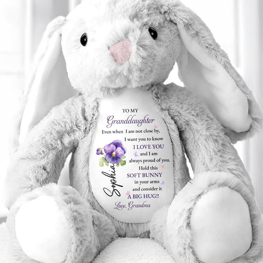 To My Granddaughter, Soft Bunny in Your Arms - Personalized Stuffed Bunny - GDT602_BUN