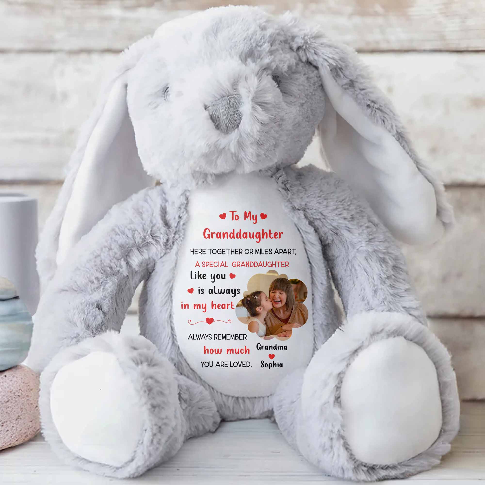 To My Granddaughter, A Special Granddaughter Like You - Personalized Stuffed Bunny - GDT603_BUN