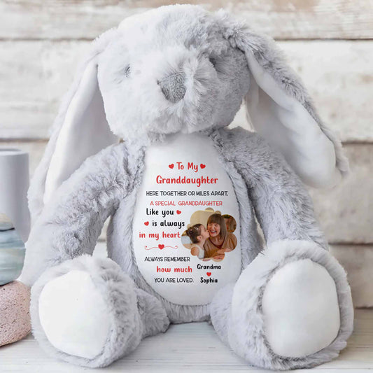 To My Granddaughter, A Special Granddaughter Like You - Personalized Stuffed Bunny - GDT603_BUN