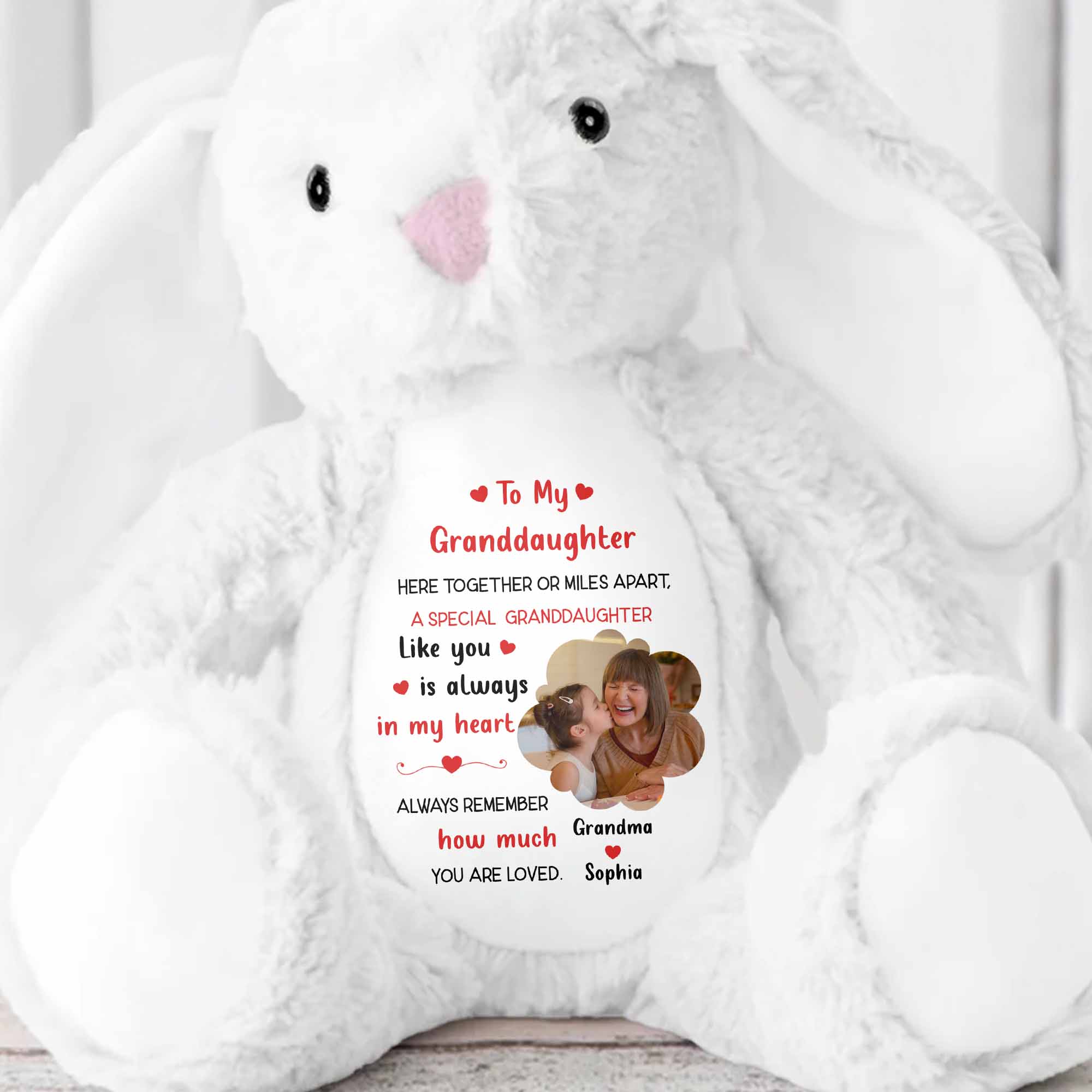To My Granddaughter, A Special Granddaughter Like You - Personalized Stuffed Bunny - GDT603_BUN