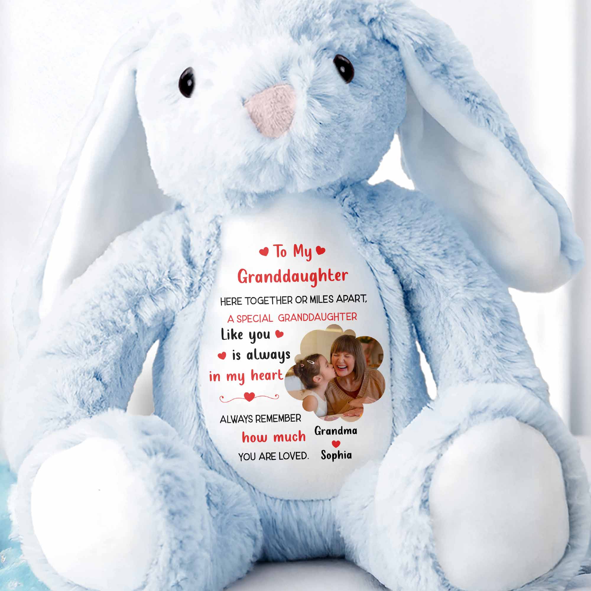 To My Granddaughter, A Special Granddaughter Like You - Personalized Stuffed Bunny - GDT603_BUN