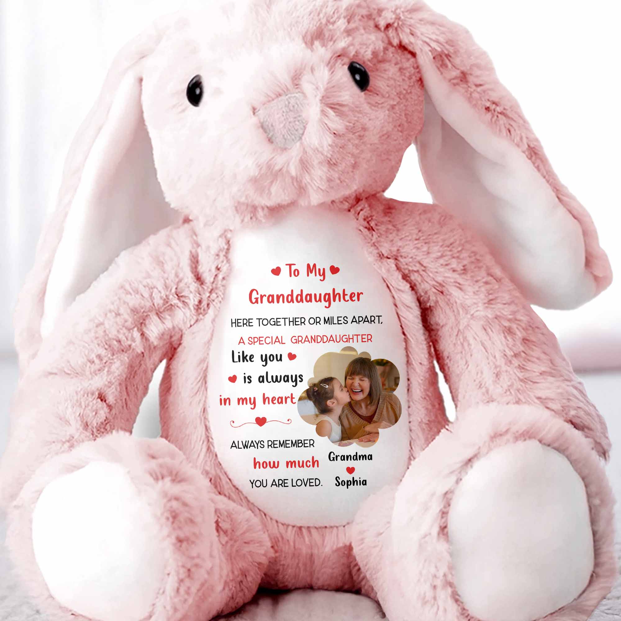 To My Granddaughter, A Special Granddaughter Like You - Personalized Stuffed Bunny - GDT603_BUN