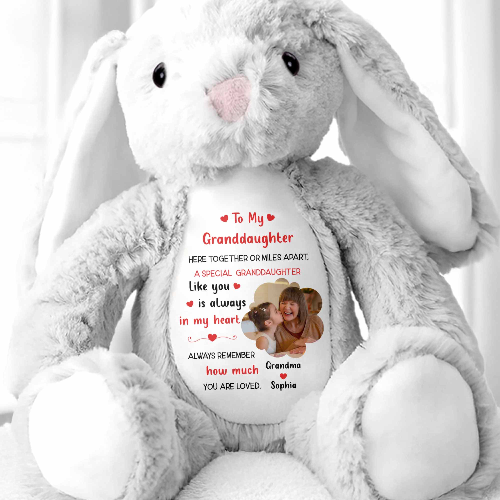 To My Granddaughter, A Special Granddaughter Like You - Personalized Stuffed Bunny - GDT603_BUN