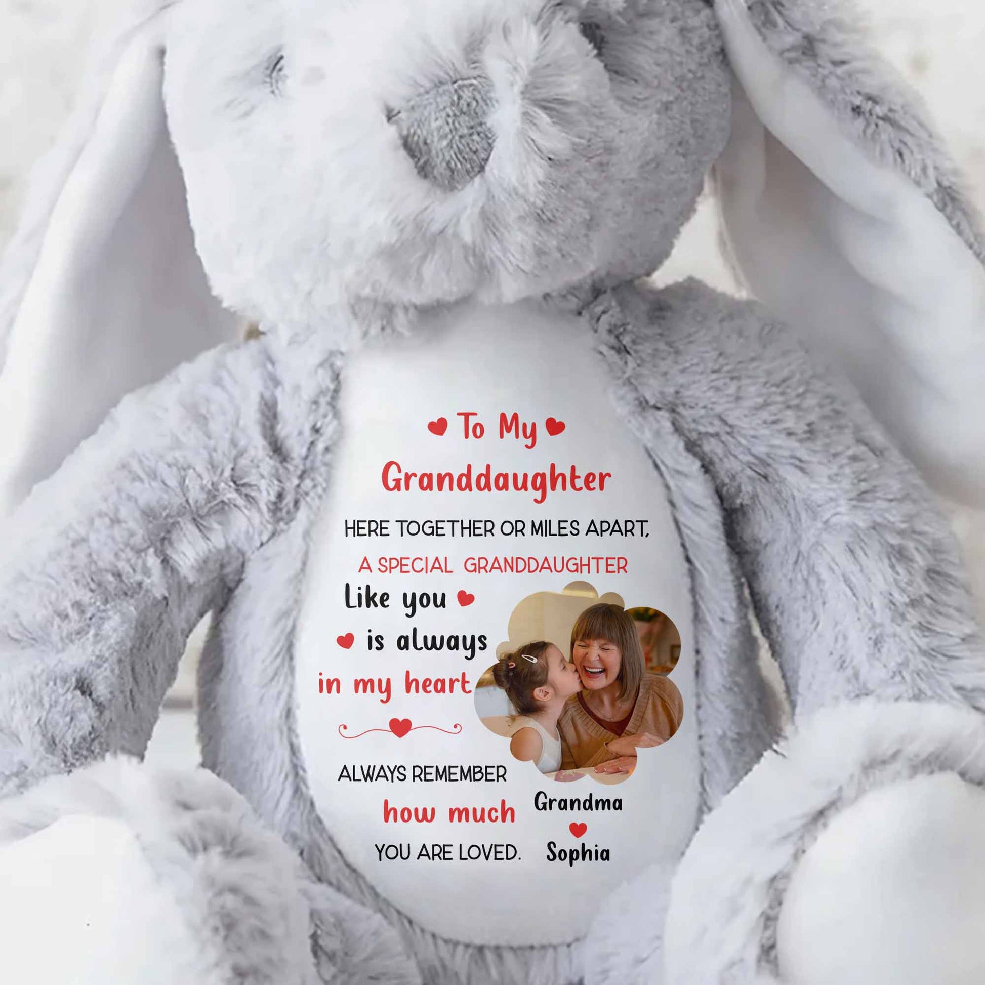 To My Granddaughter, A Special Granddaughter Like You - Personalized Stuffed Bunny - GDT603_BUN