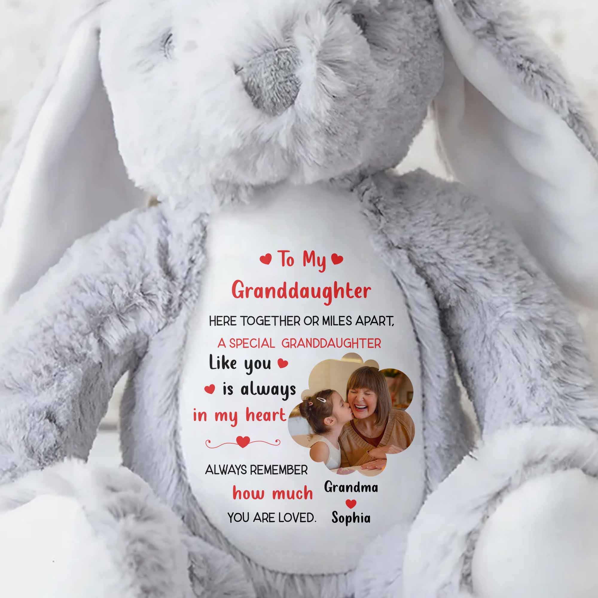 To My Granddaughter, A Special Granddaughter Like You - Personalized Stuffed Bunny - GDT603_BUN