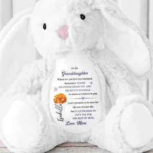 To My Granddaughter, Remember Whose You Are, Believe In Yourself - Personalized Stuffed Bunny - GDT604_BUN